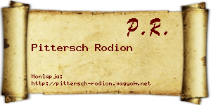 Pittersch Rodion névjegykártya